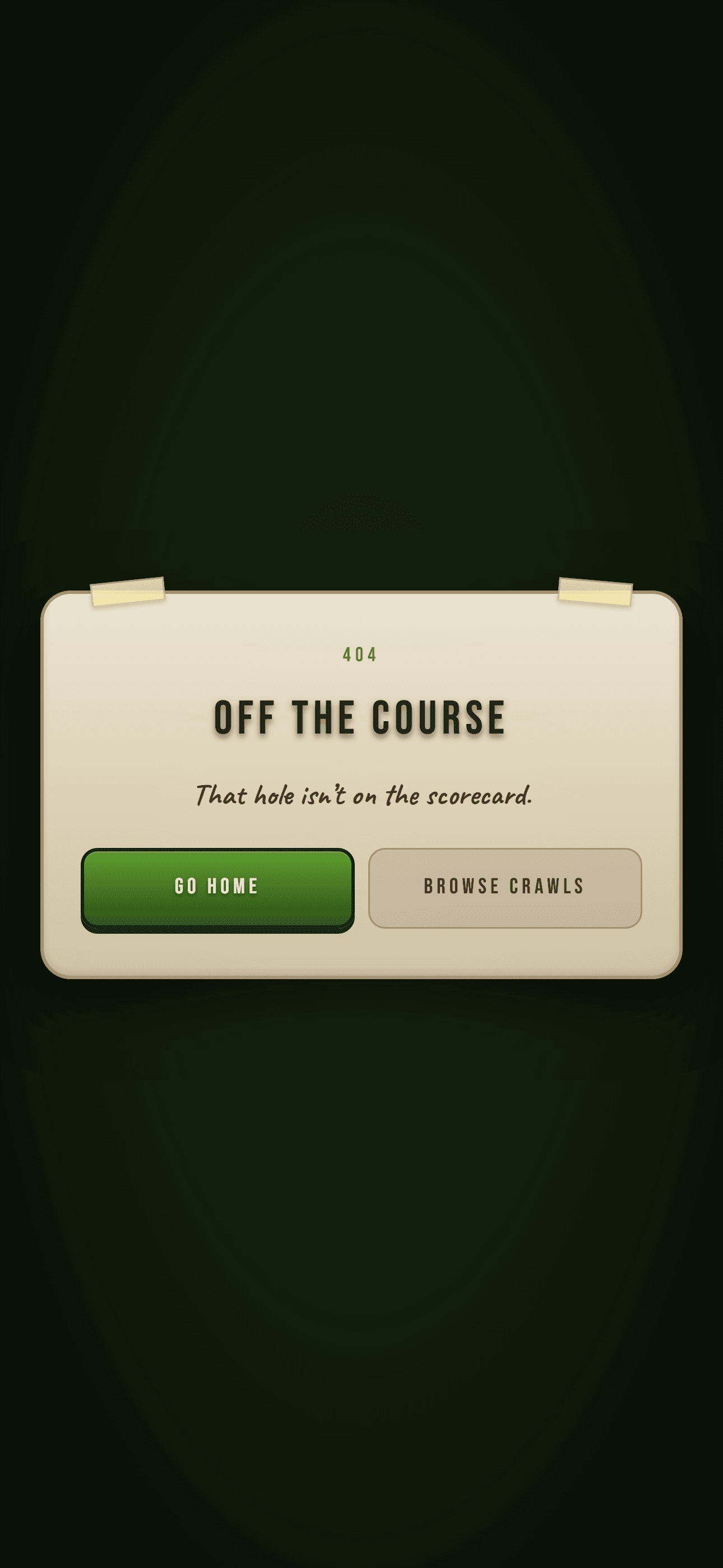 Bar Crawl Golf AI Planner demo modal on an iPhone